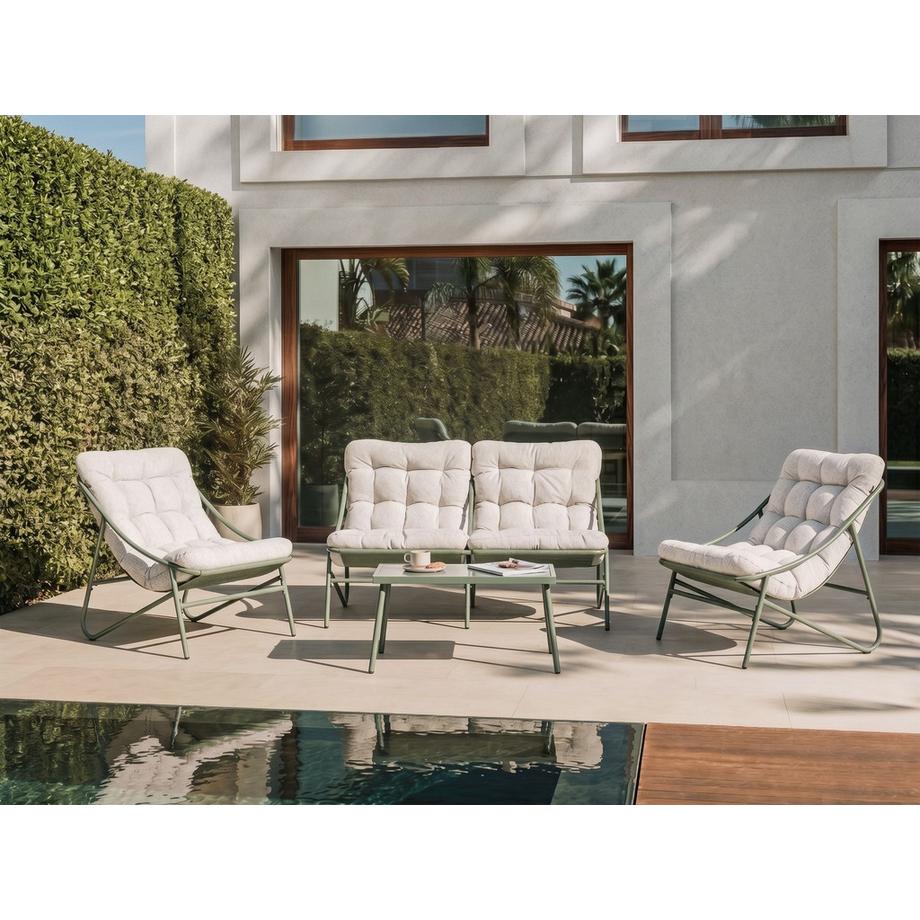 Beliani Set lounge pour jardin en Acier Scandinave MOLVENO  