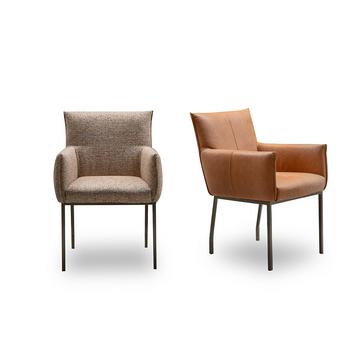 Chaise avec accoudoirs Clyde Atlanta Cognac