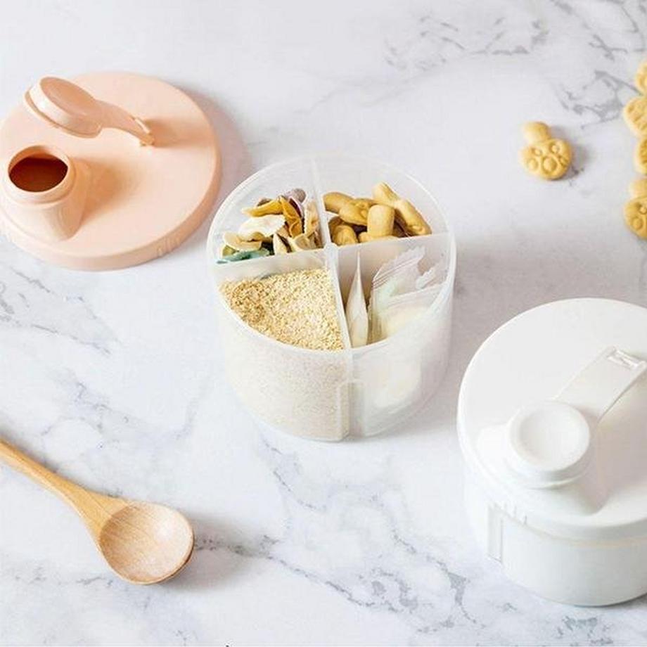 eStore  Aufbewahrungsbox für Babynahrung, 4 Fächer - Weiß 