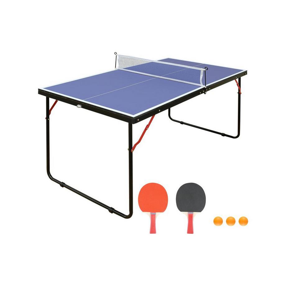 Vente-unique  Mini table de ping-pong avec raquettes, balles et filet - L137 x P76 x H67 cm - DENIS 