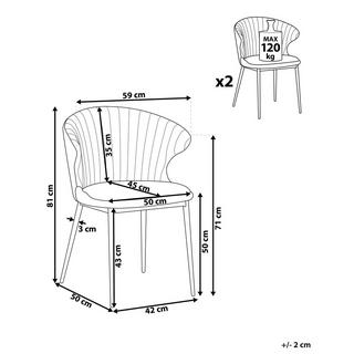 Beliani Chaise de salle à manger en Velours Moderne AUGUSTA  