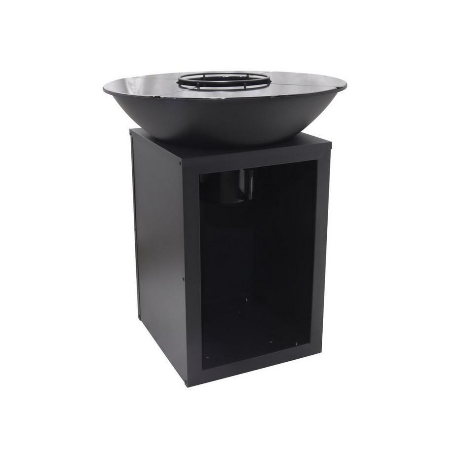 Vente-unique BBQ Plancha-Grill und Feuerschale - Holzkohle und Holz - mit Aufbewahrungselement - 80 x 80 x 96 cm - - IGNOS  