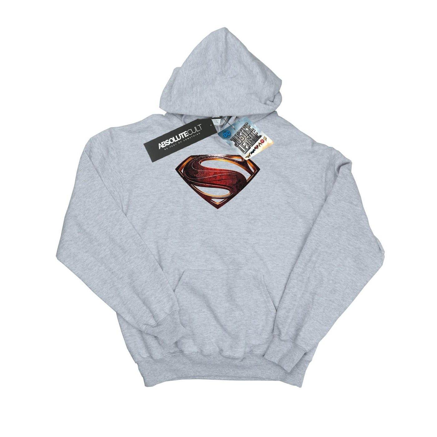 Image of Justice League Movie Superman Emblem Kapuzenpullover Herren Grau L