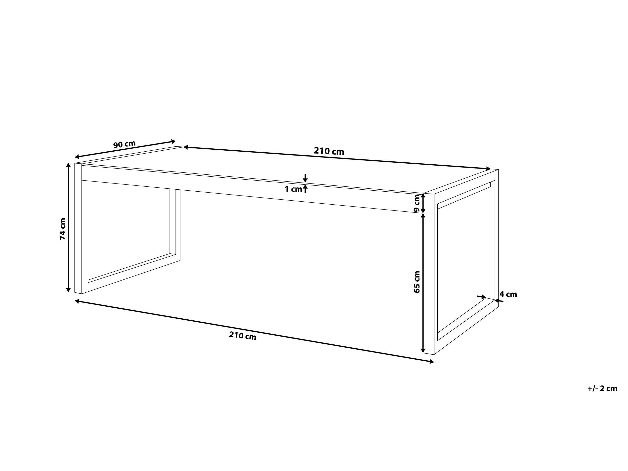 Beliani Table de jardin en Aluminium Moderne BACOLI  