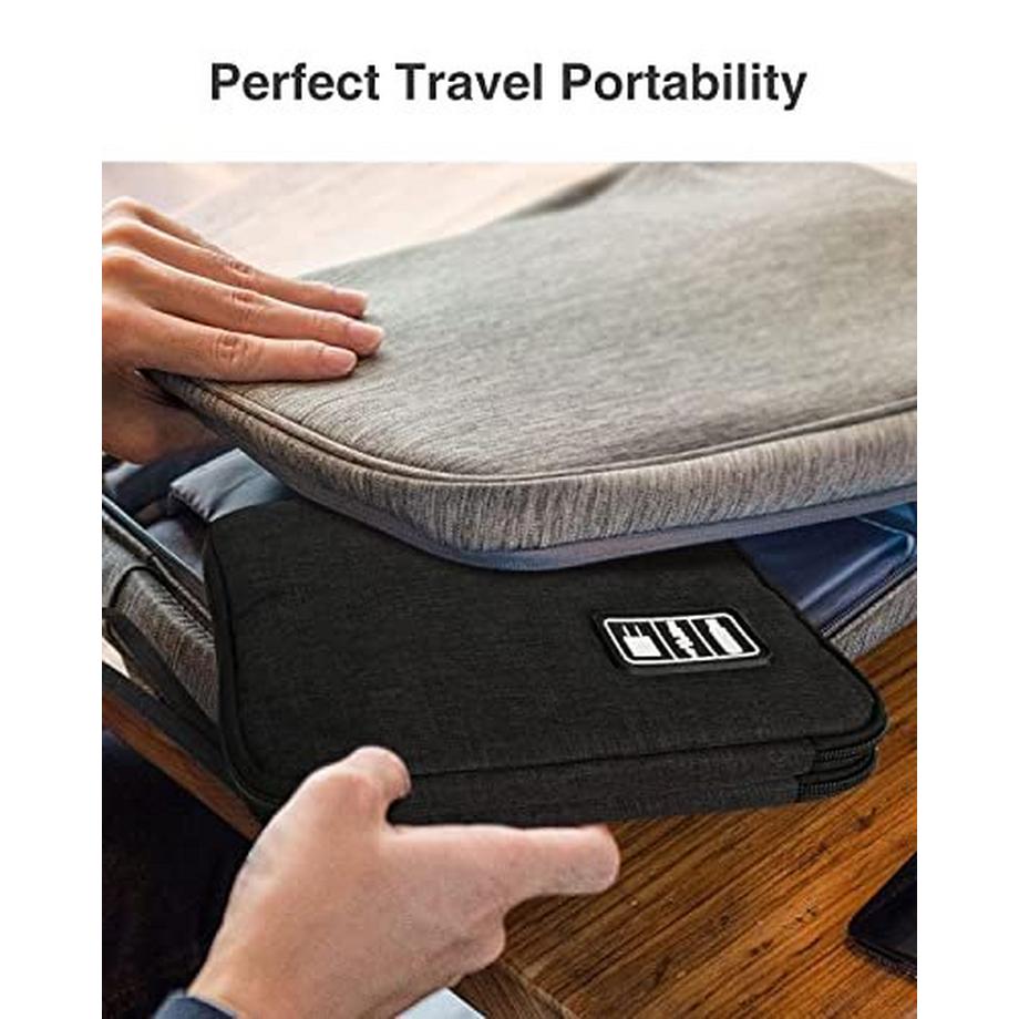 Only-bags.store  Doppelte Kabeltasche Organizer, kompakte Elektronikkabel-Organisator-Tasche, Reisekabel-Organisator-Tasche, Tech-Kabel-Organisator-Tasche für Zubehör, Handy-Ladekabel/USB 