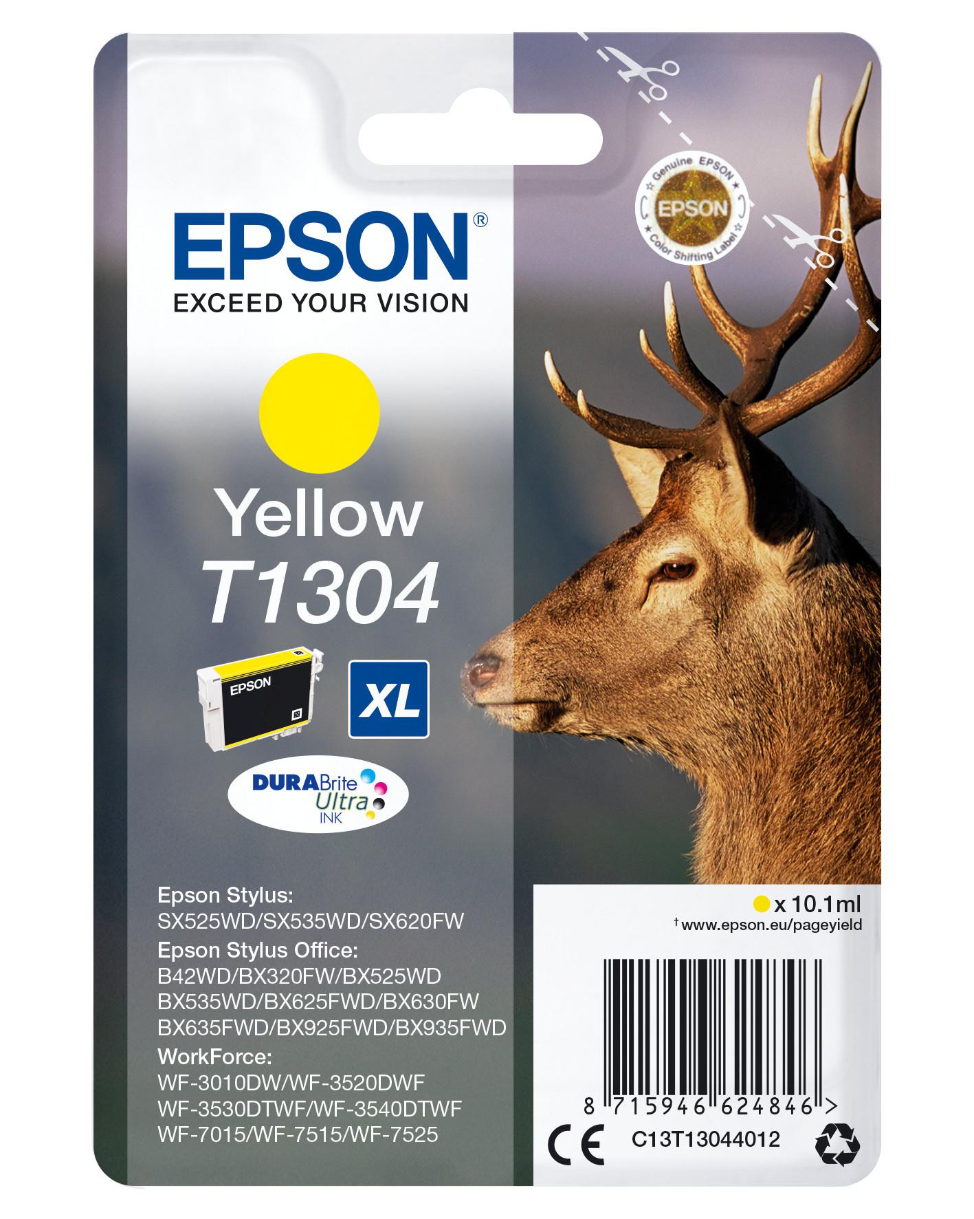 EPSON  Stag Singlepack Yellow T1304 DURABrite Ultra Ink 