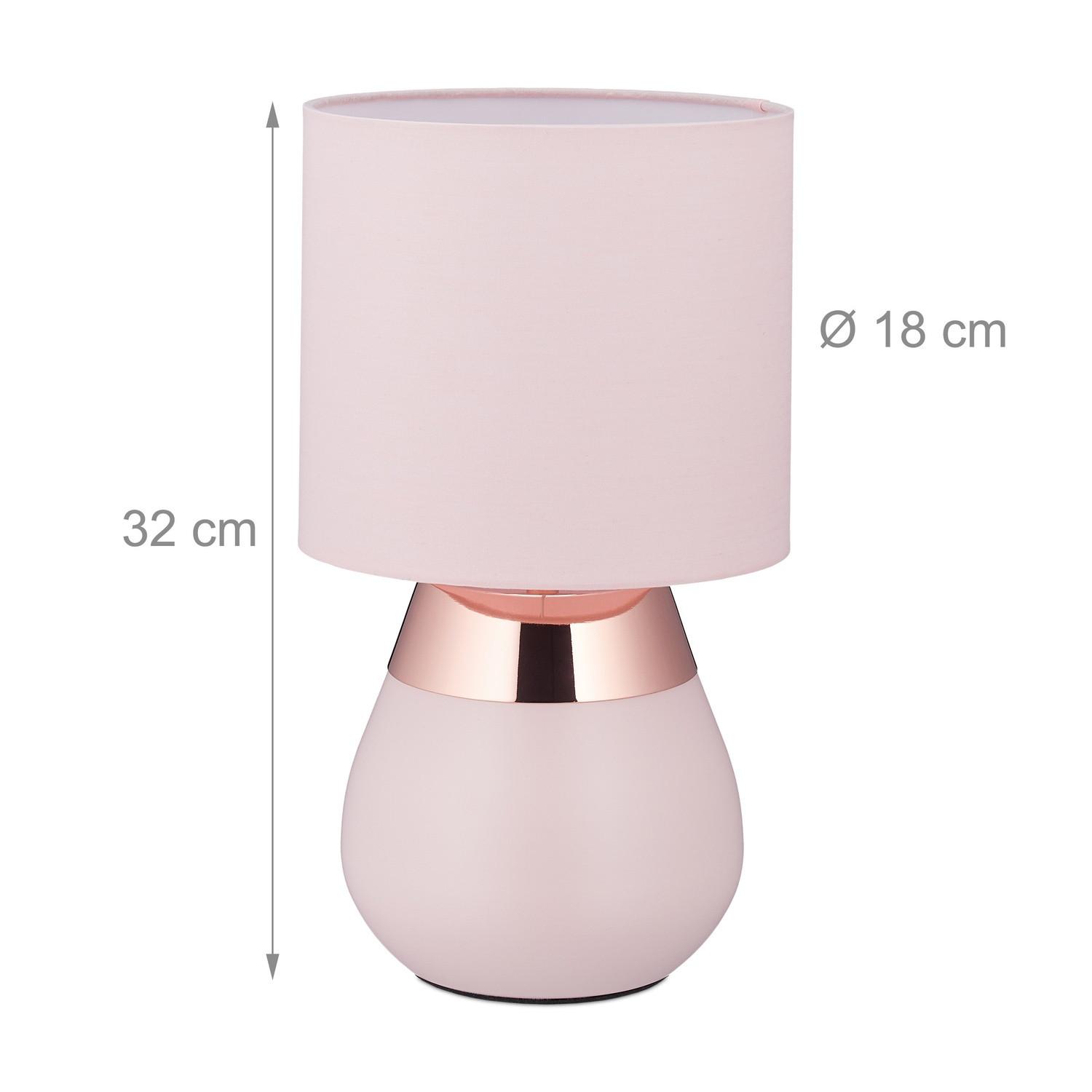 B2X Lampe de chevet avec fonction tactile rose  