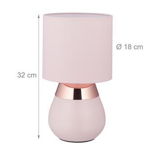 B2X Lampe de chevet avec fonction tactile rose  