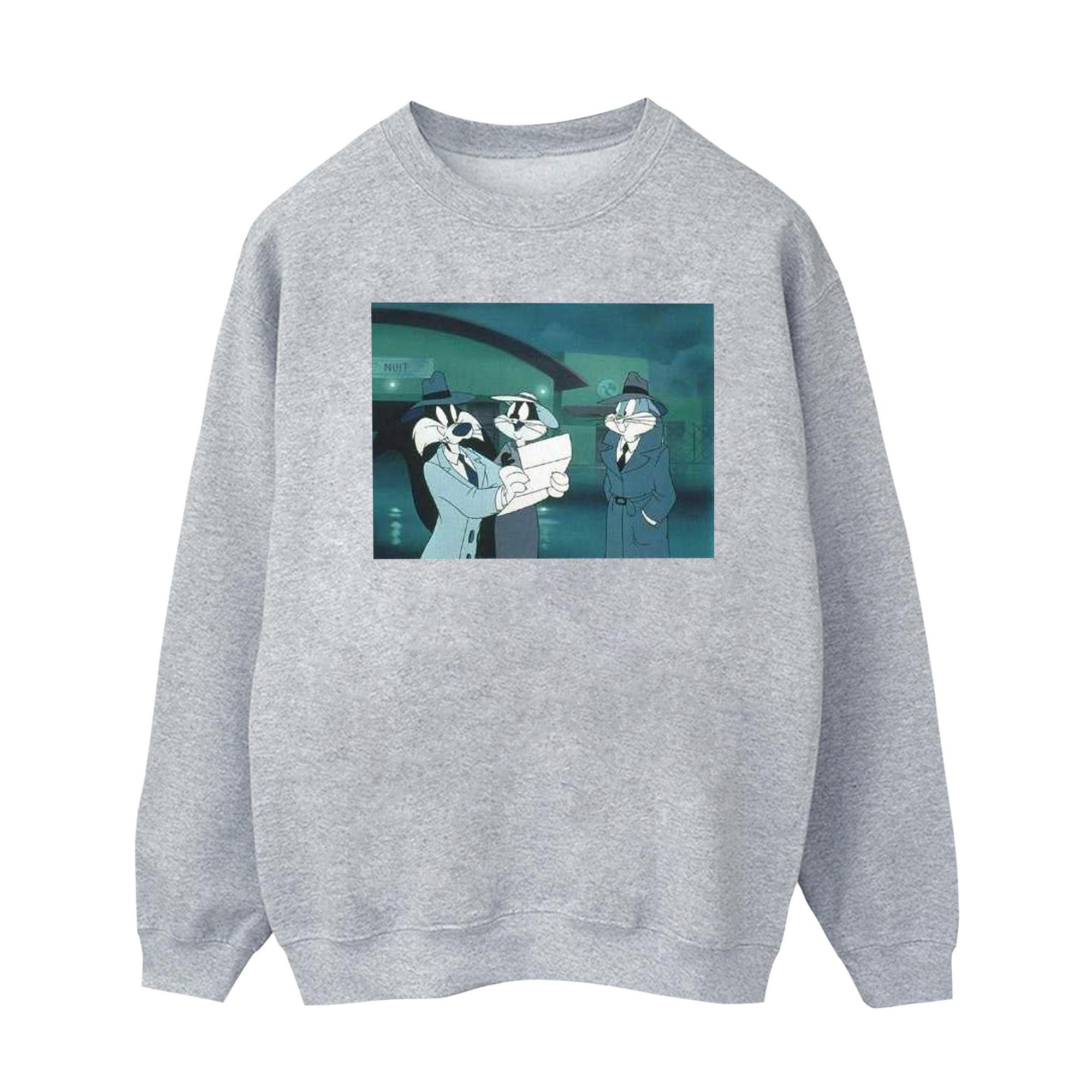 Image of Bugs Bunny Sylvester Letter Sweatshirt Mädchen Grau 152-158