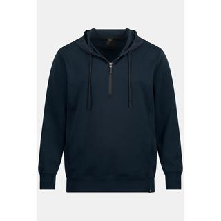 JP1880  Sweat à capuche FLEXNAMIC® en molleton, capuche et demi-zip bleu marine 