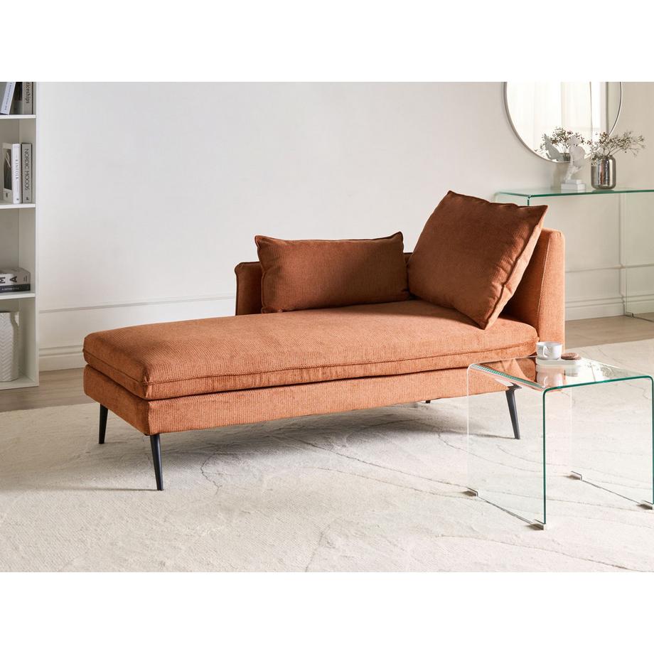 Beliani Chaise longue côté droit en Tissu Minimaliste YERRES  