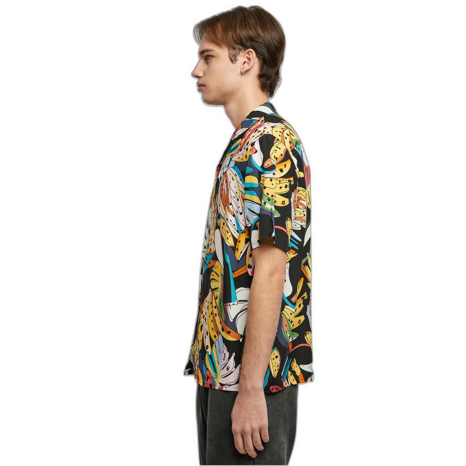 URBAN CLASSICS Viskose All Over Print Resort Hemd  