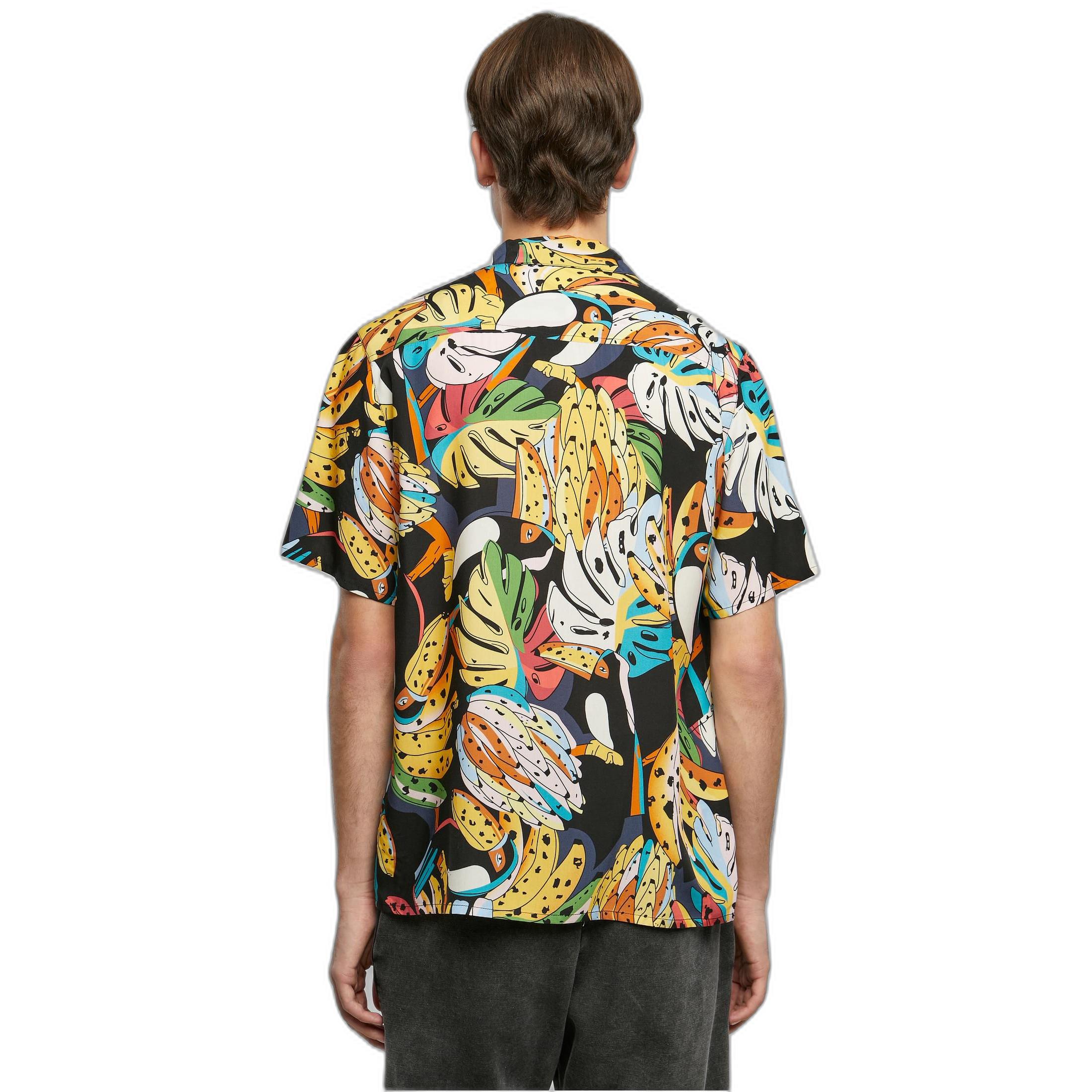 URBAN CLASSICS Viskose All Over Print Resort Hemd  