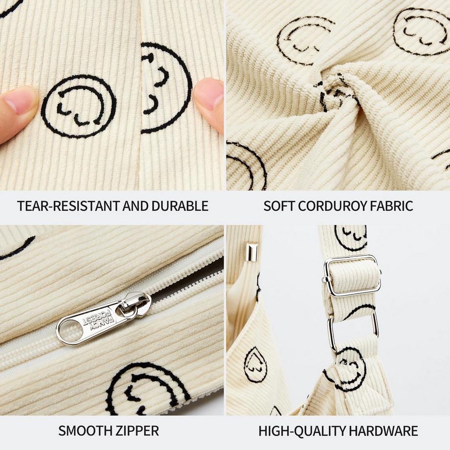 Only-bags.store Kordtasche Umhängetasche mit Reissverschluss Wasserdichter Shopper  