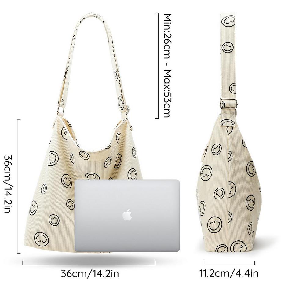 Only-bags.store Kordtasche Umhängetasche mit Reissverschluss Wasserdichter Shopper  