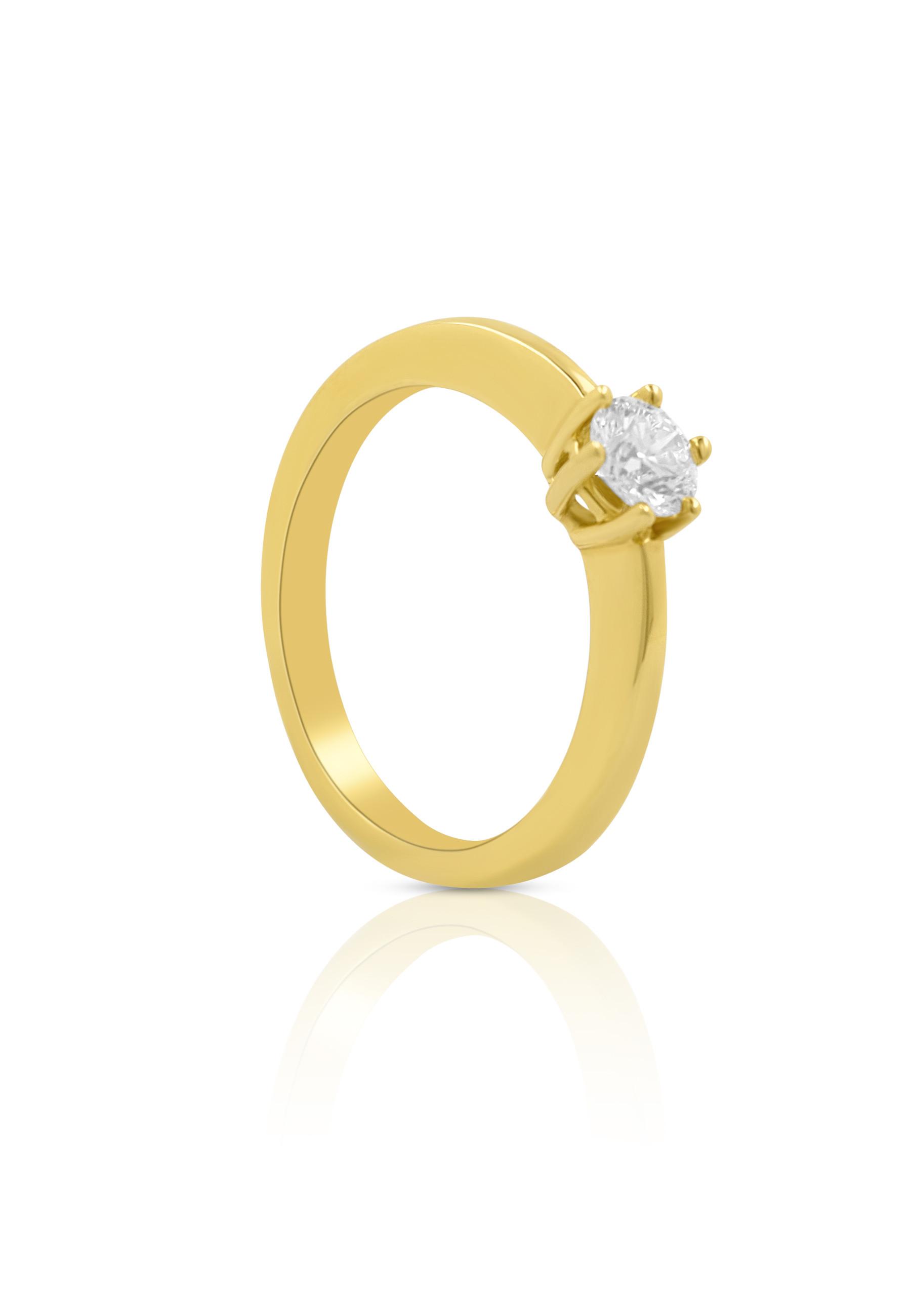 Image of Solitaire Ring Diamant 0.40ct. Gelbgold 750 Damen Gelbgold 50