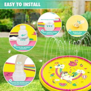 Activity-board  Wasserspielzeug Baby Pool Pad Sprinkler Wasser Spielmatte mit rutschfestem Spritzwasser Spielmatte, Garten im Freien Sommer Spritzwasser Sprinkler 