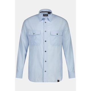 Sthuge  Camicia di jeans STHUGE dalla vestibilità moderna con effetto sdrucito, maniche lunghe e colletto ad apertura inglese blue denim 