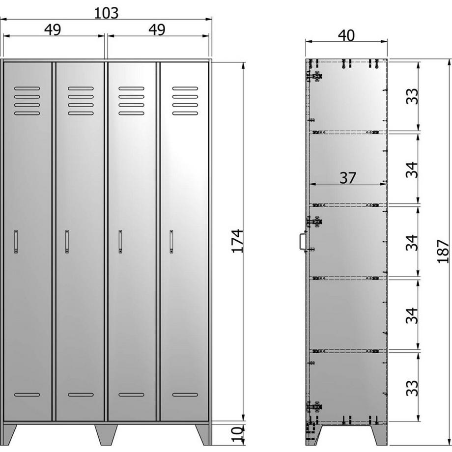 mutoni Spind Schrank Stijn stahlgrau FSC  