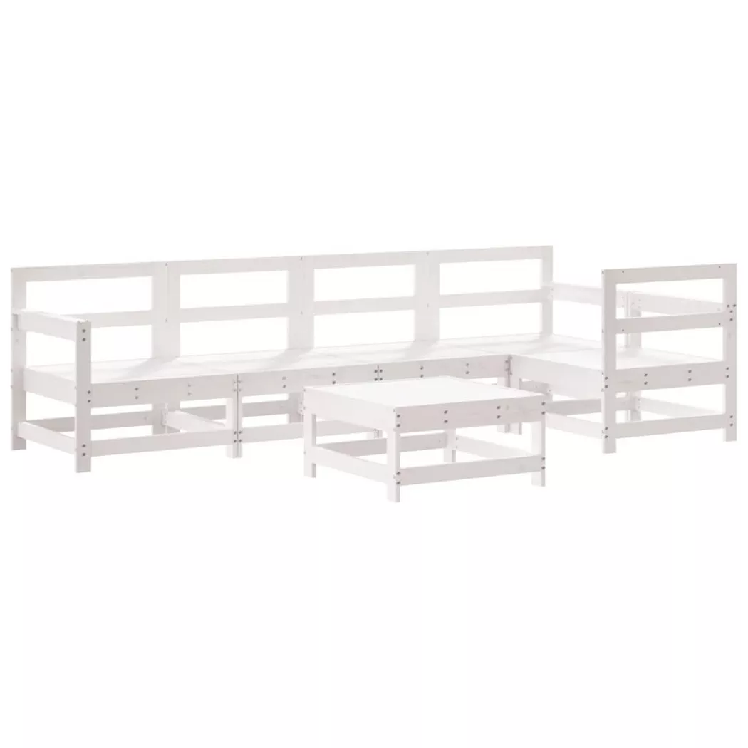 Vidaxl - Salon de jardin 6 pcs Blanc Bois de pin massif