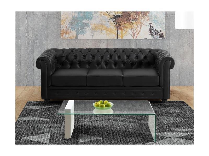 Vente-unique Couchgarnitur 3+1 CHESTERFIELD Kunstleder  