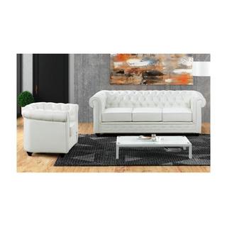 Vente-unique Couchgarnitur 3+1 CHESTERFIELD Kunstleder  