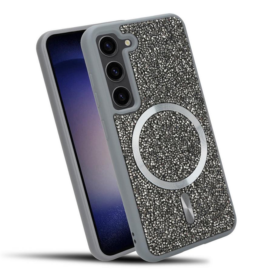 Cadorabo  Samsung Galaxy S23 PLUS Hülle kompatibel mit MagSafe Glitzer Diamant Design 