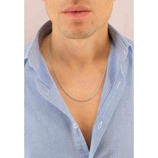 MUAU Schmuck  Collier forçat ronde en or blanc 750, 3.1mm, 42cm 