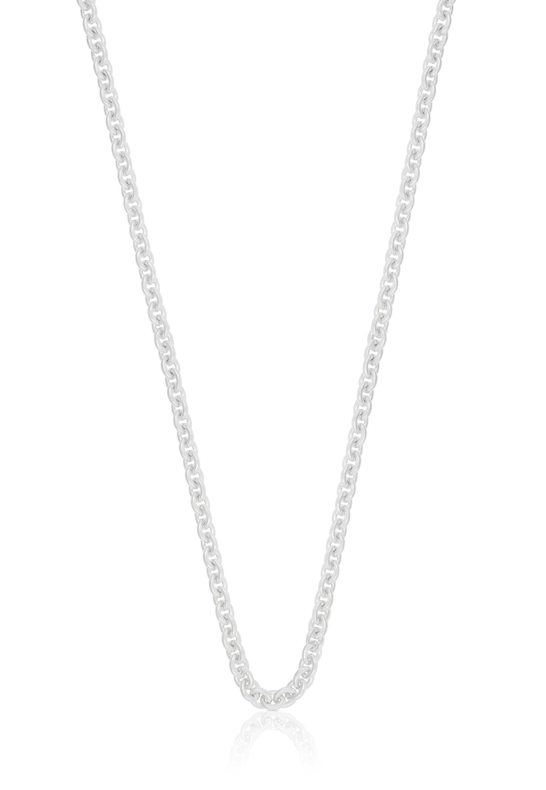 MUAU Schmuck  Collier forçat ronde en or blanc 750, 3.1mm, 42cm 