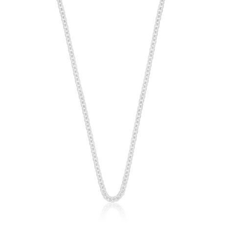 MUAU Schmuck  Collier forçat ronde en or blanc 750, 3.1mm, 42cm 