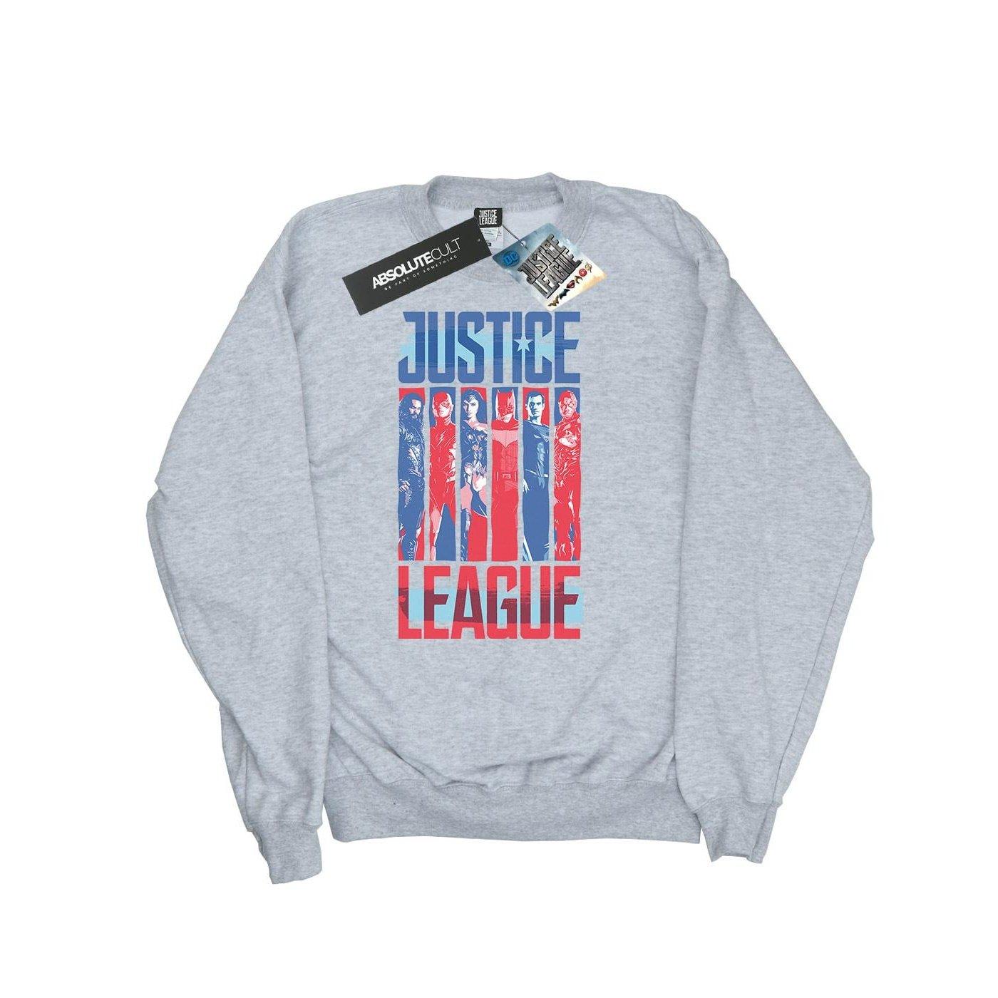Image of Justice League Movie Team Flag Sweatshirt Damen Grau XXL