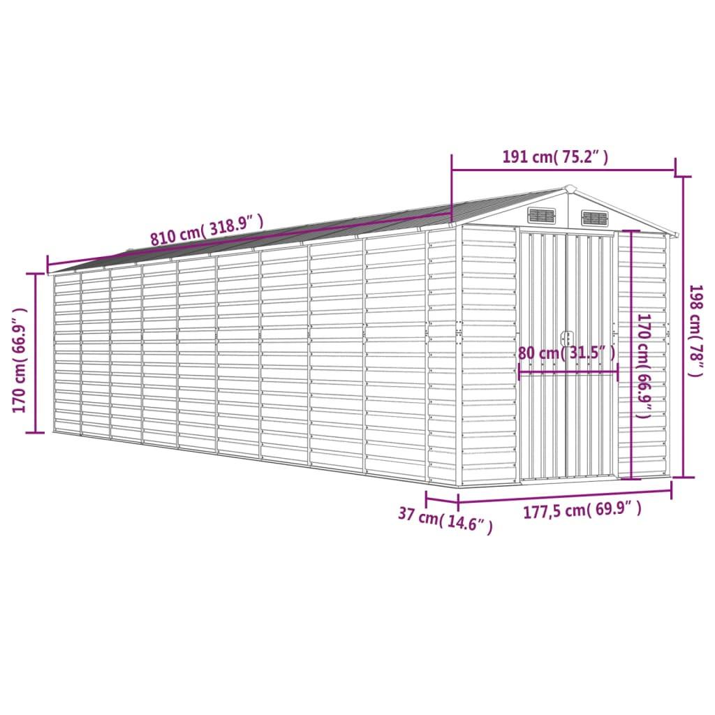 VidaXL Abri de jardin acier  