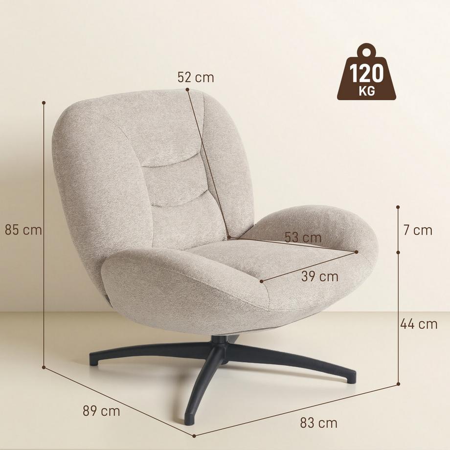 HOMCOM Fauteuil de salon  