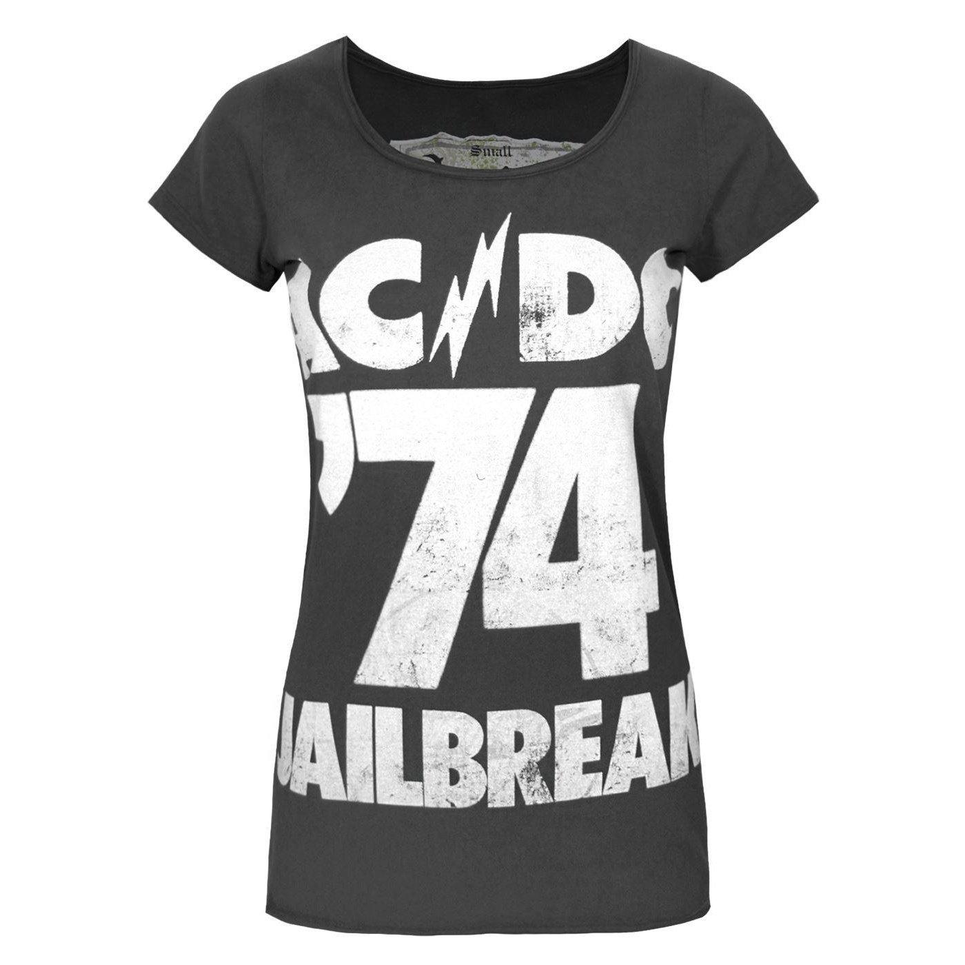 Image of Acdc Tshirt Jailbreak 74 Damen Charcoal Black XS