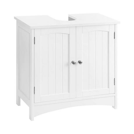 Calicosy Meuble sous vasque blanc avec 2 Portes et 1 étagère réglable - L60 cm  