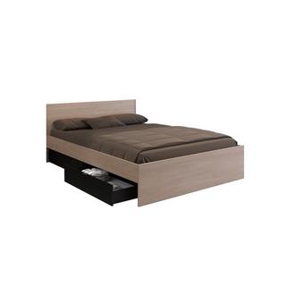 Vente-unique Letto con 2 cassetti 160 x 200 cm Naturale e Nero + Rete + - VELONA  