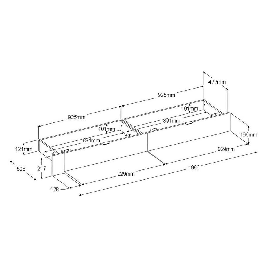 Vente-unique Letto con 2 cassetti 160 x 200 cm Naturale e Nero + Rete + - VELONA  