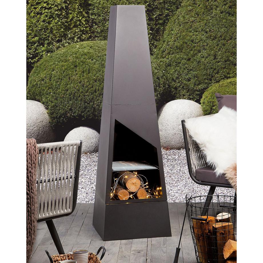 Beliani Foyer avec grille en Acier YATE  