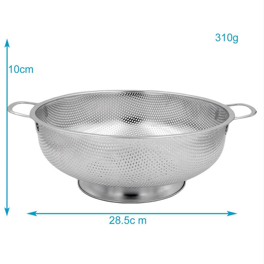 Intirilife Passoire en acier inoxydable avec deux poignées  
