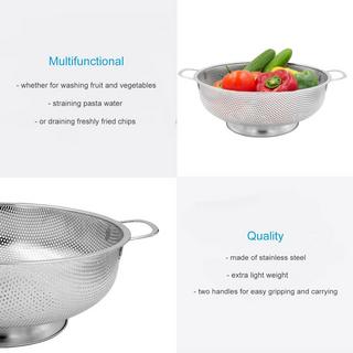 Intirilife Passoire en acier inoxydable avec deux poignées  