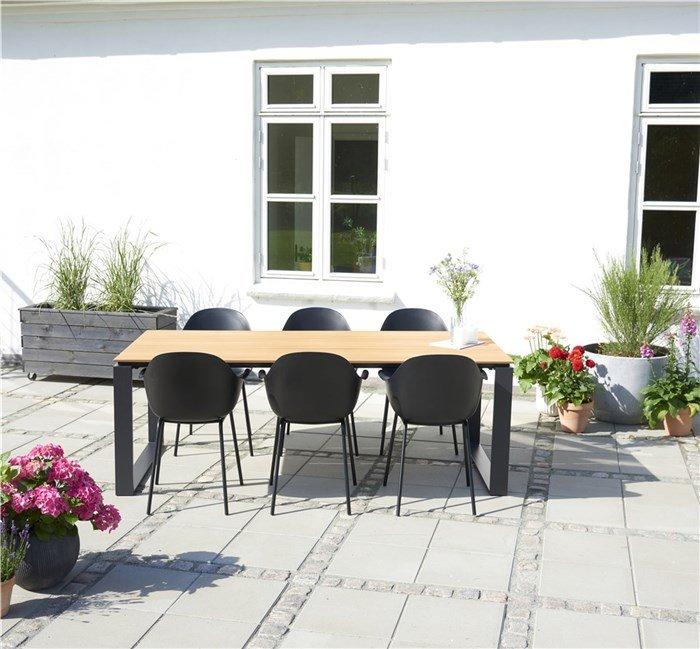 SCHOU Table de jardin MARTINUS polywood teck, 210x100cm  