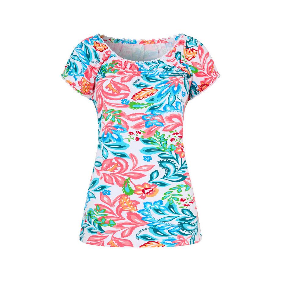 Joe Browns Top in Maglia Boho con Stampa Floreale e Collo Elastico  
