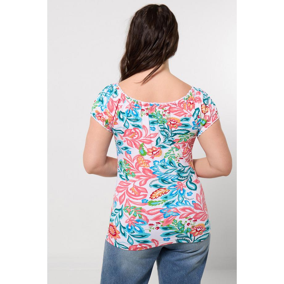 Joe Browns Top in Maglia Boho con Stampa Floreale e Collo Elastico  