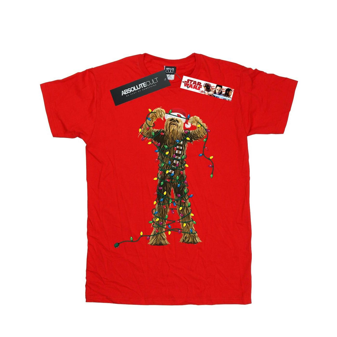 Image of Chewbacca Christmas Lights Tshirt Jungen Rot Bunt 140/146
