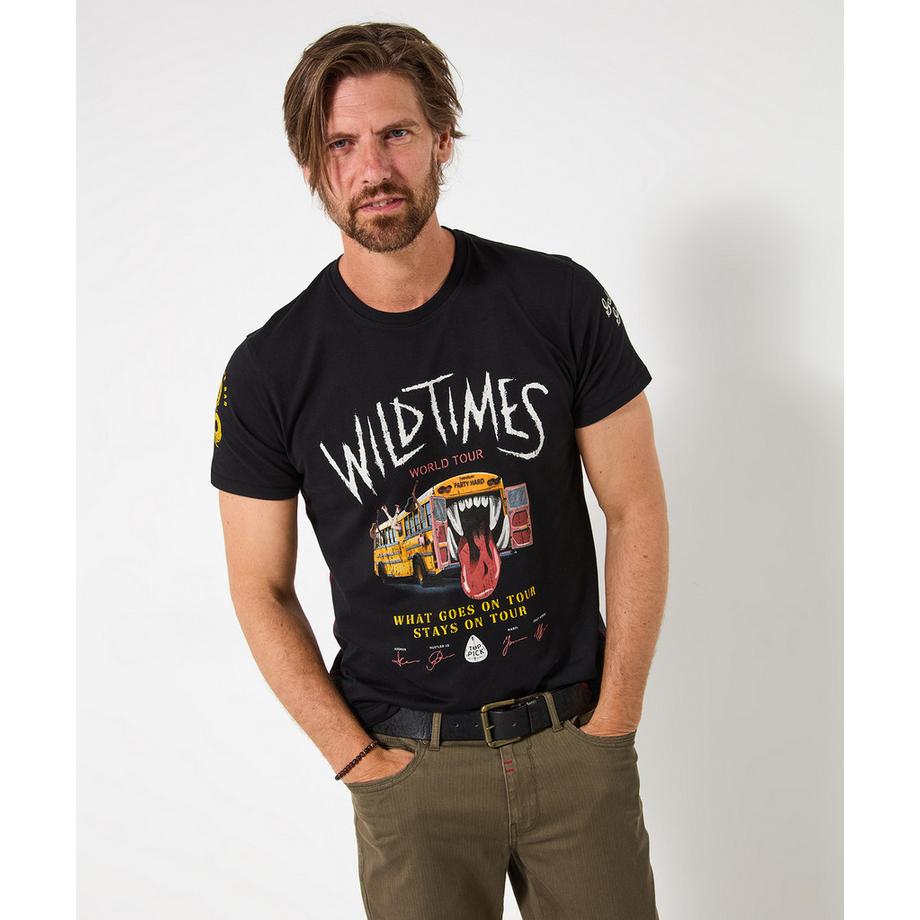 -Retro-T-Shirt mit Tourbus-Grafik