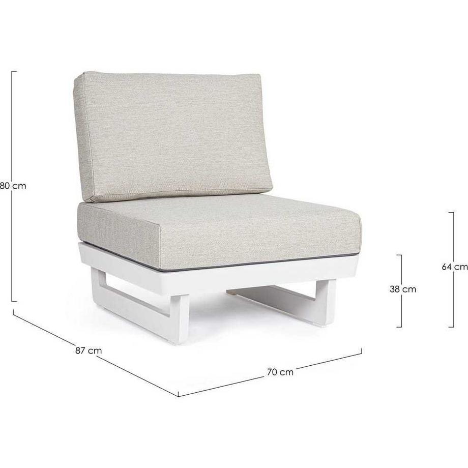 mutoni Sedia da giardino componibile Infinity bianca  