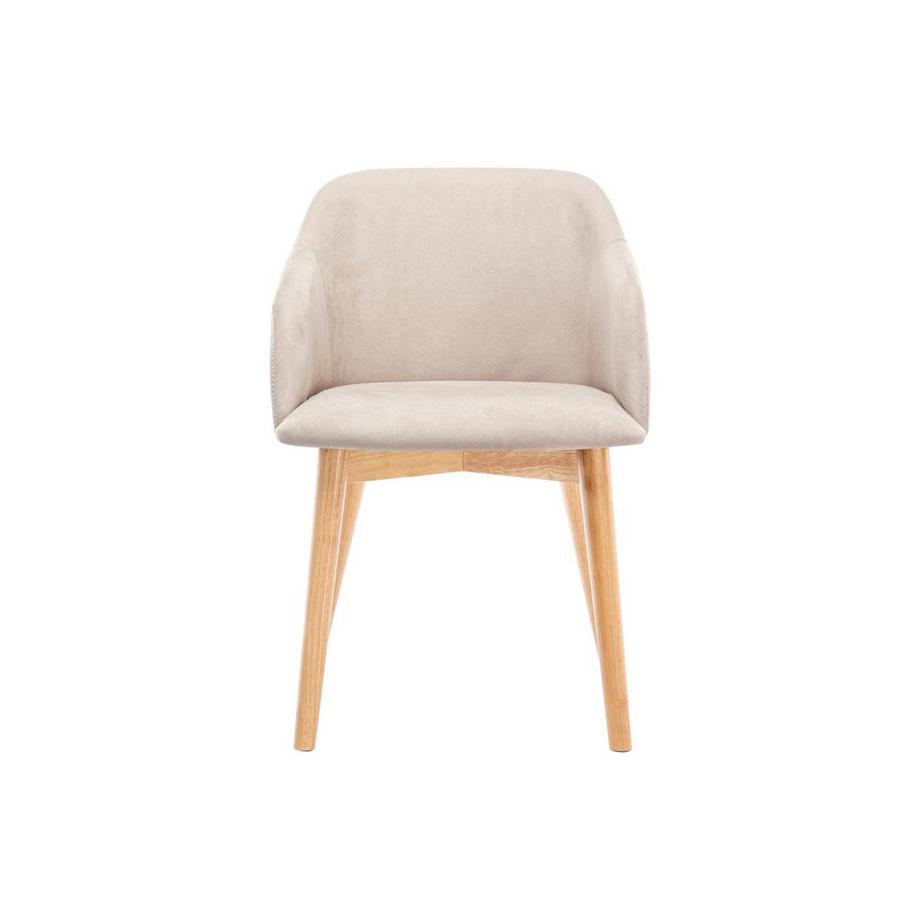 Vente-unique Lot de 2 chaises avec accoudoirs Tissu hévéa JELISA  