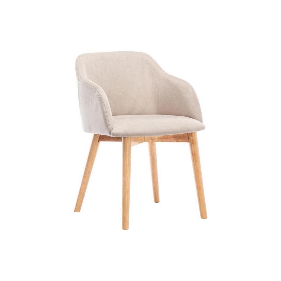 Vente-unique Lot de 2 chaises avec accoudoirs Tissu hévéa JELISA  