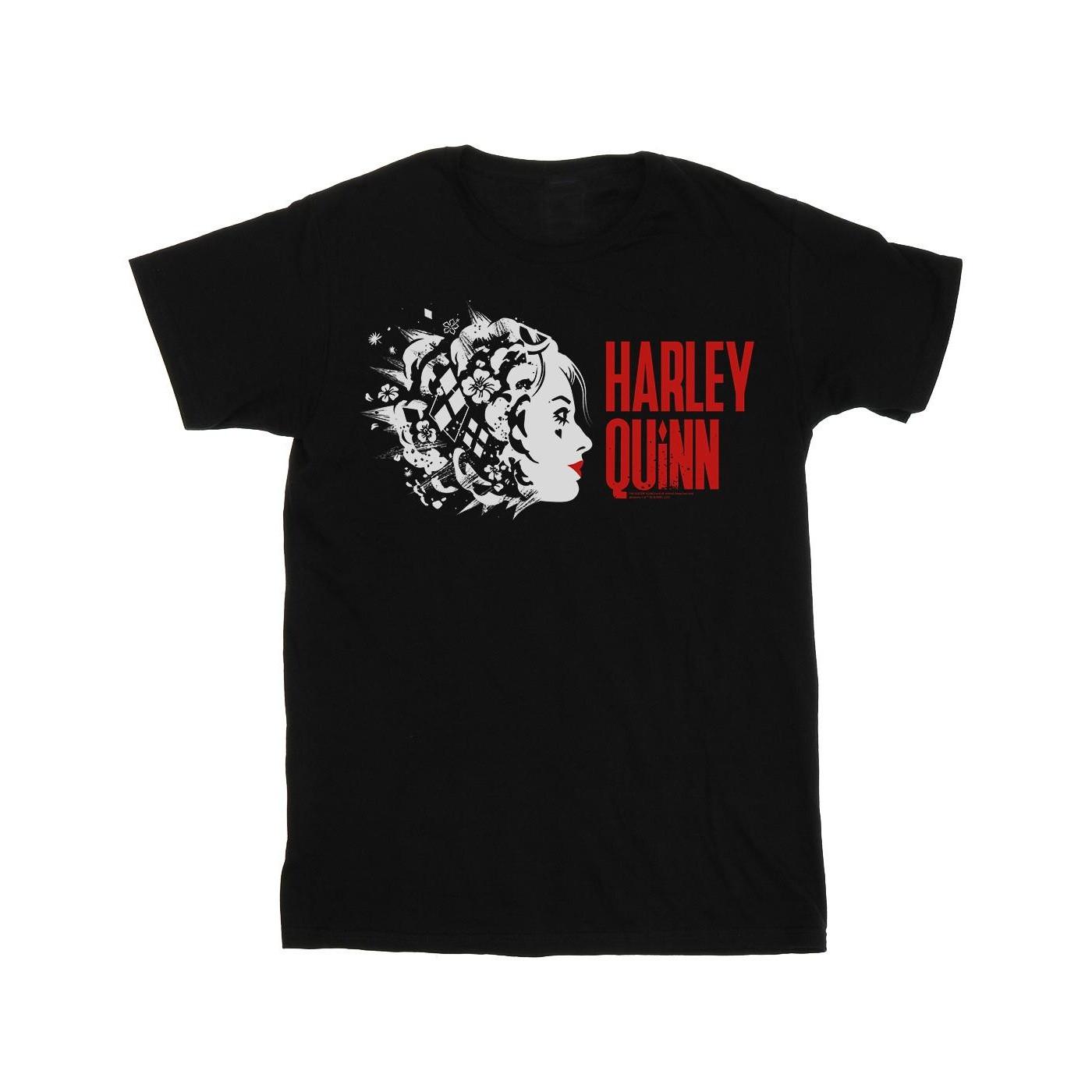 Image of The Suicide Squad Harley Quinn Stencil Logo Tshirt Damen Schwarz XL
