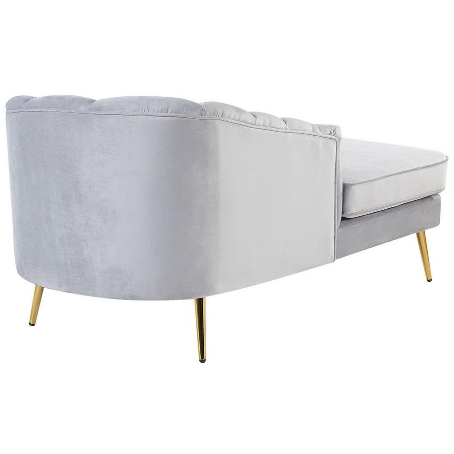 Beliani Chaise longue côté droit en Velours Traditionnel ALLIER  